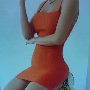 Vibrant Orange Sleeveless Dress